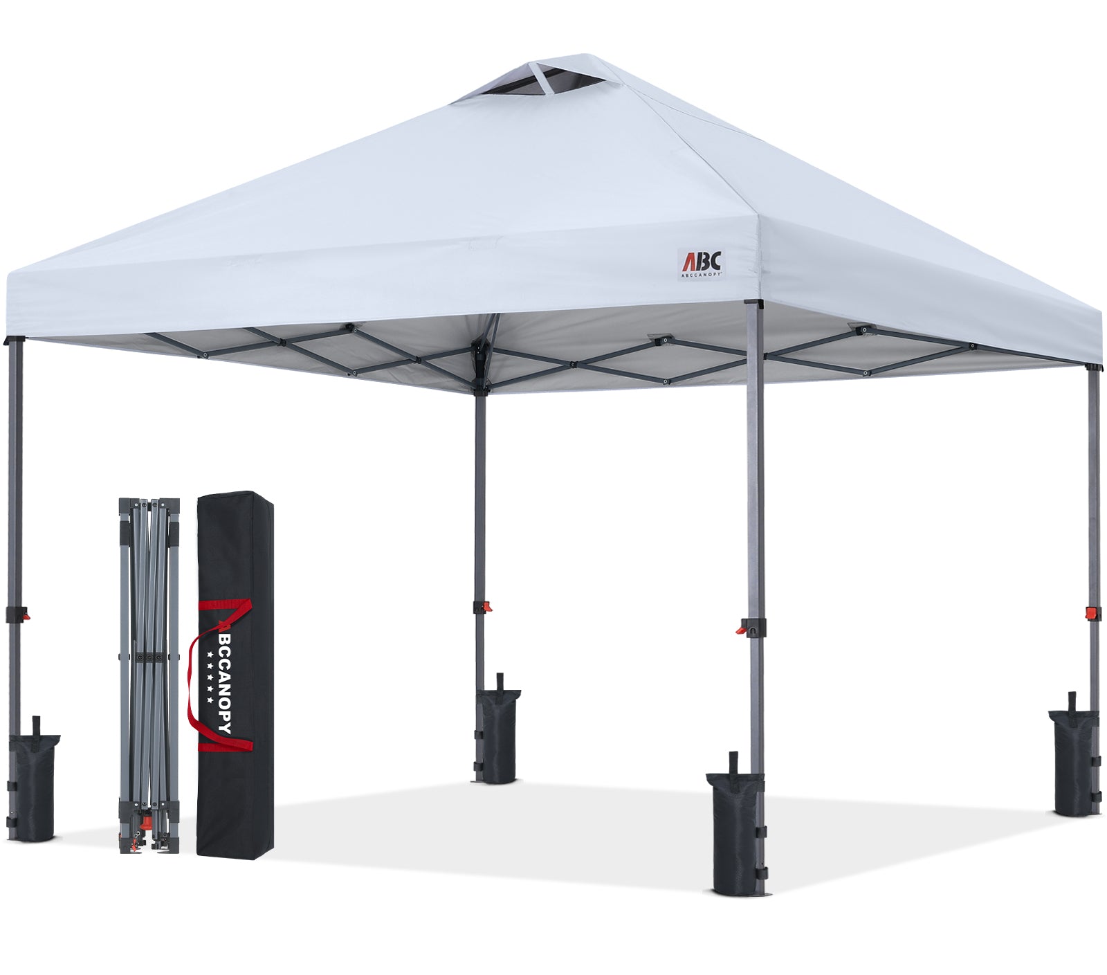 ABCCANOPY ワンタッチタープテント 2m×2m/3m×3m ベンチレーター付き 高さ3段階調節