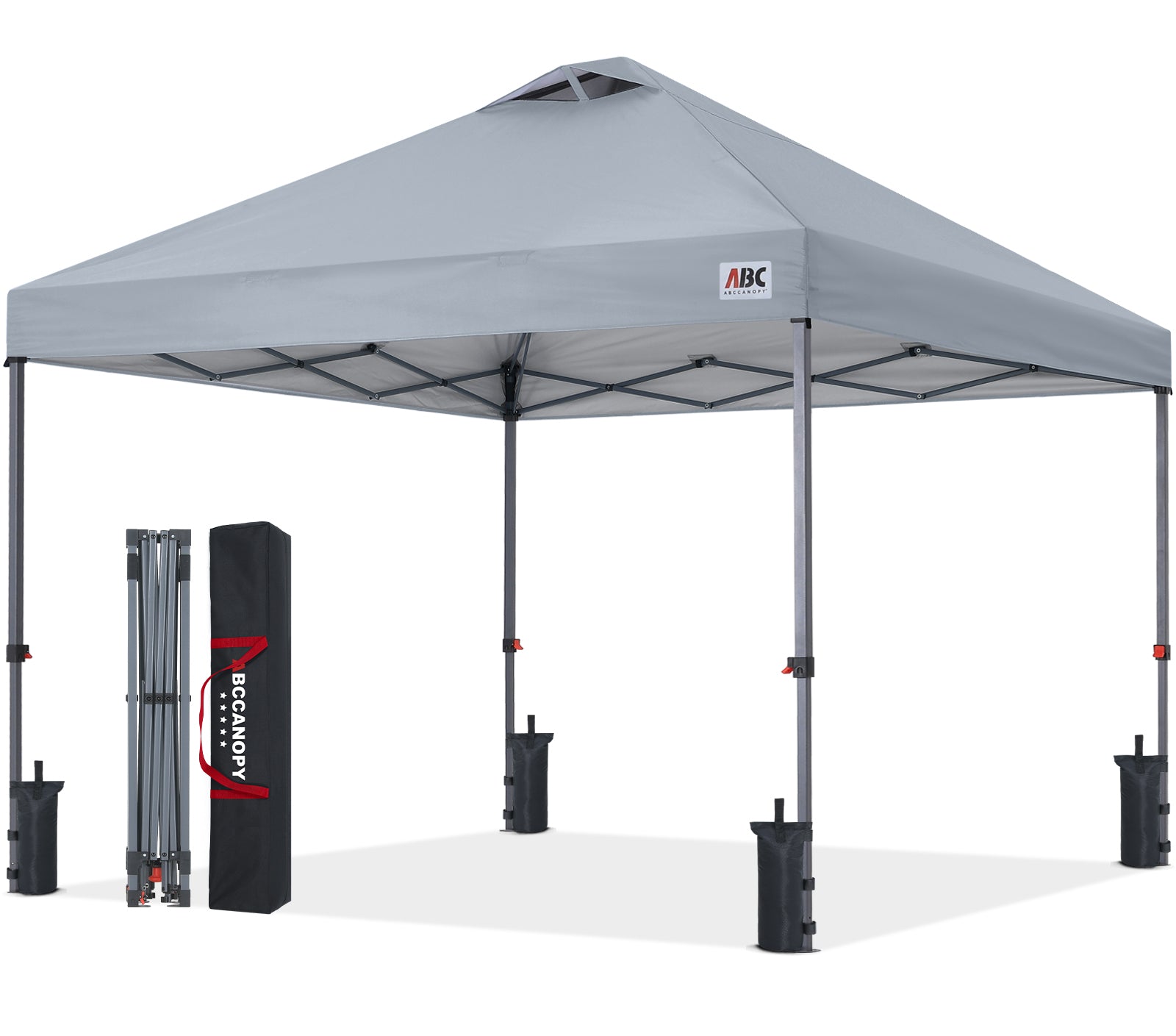 ABCCANOPY ワンタッチタープテント 2m×2m/3m×3m ベンチレーター付き 高さ3段階調節