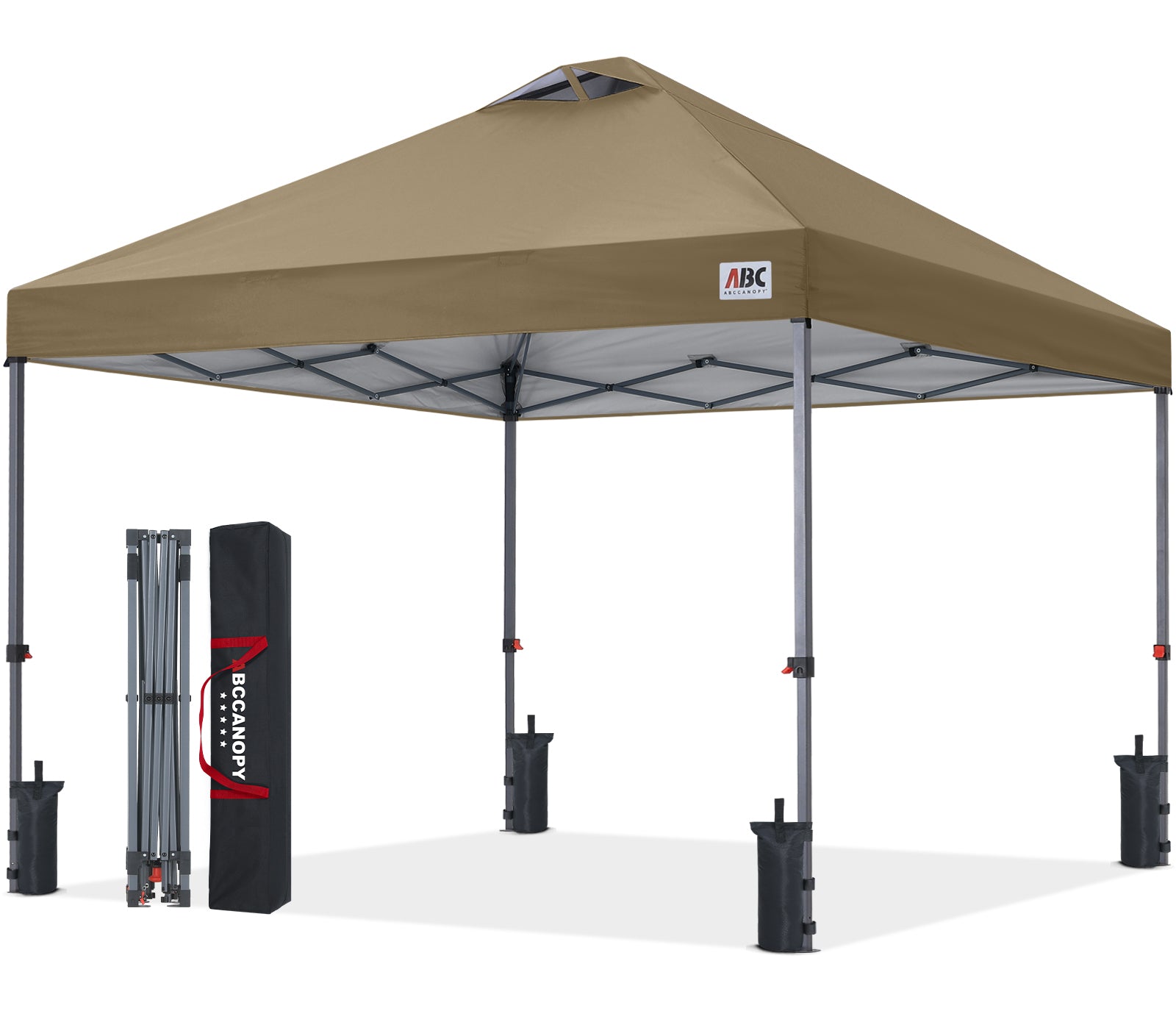 ABCCANOPY ワンタッチタープテント 2m×2m/3m×3m ベンチレーター付き 高さ3段階調節