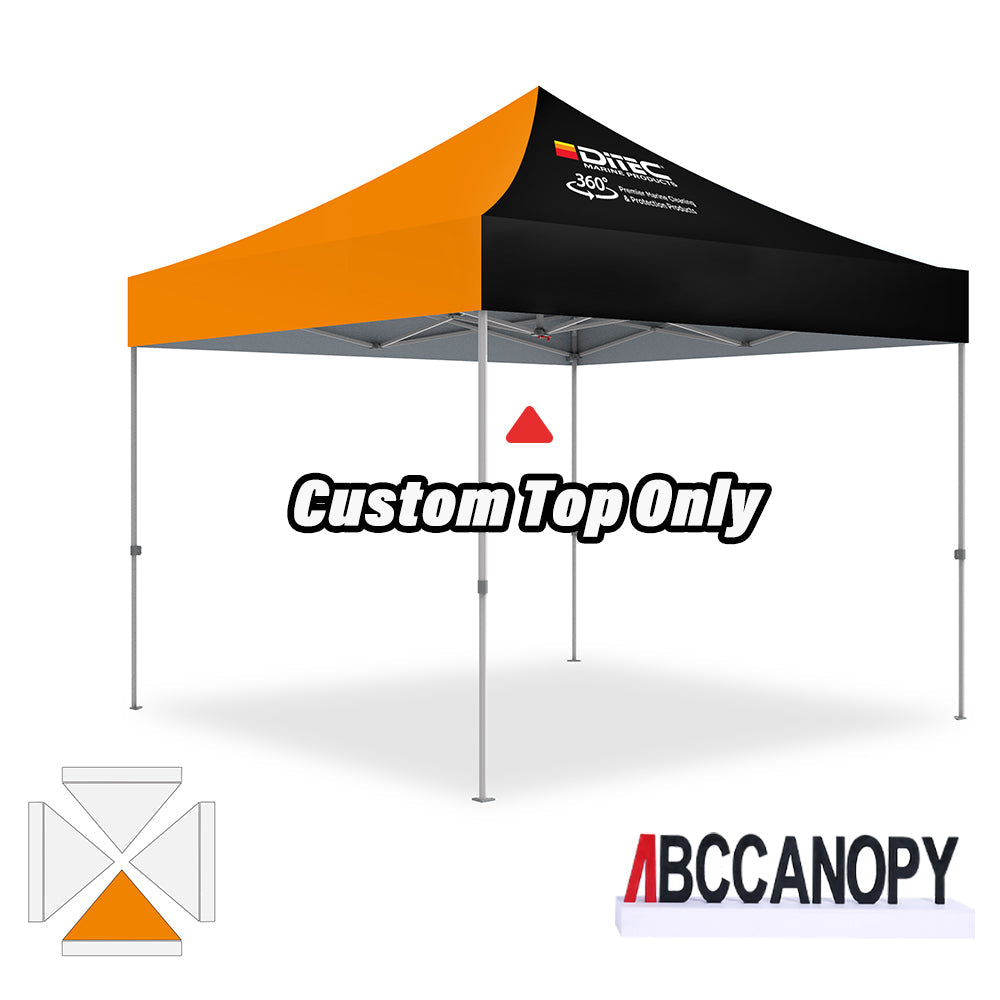 【名入りテント】ABCCANOPY ワンタッチタープテント2.5m/3m カスタムプリント テント UVカット 遮光 耐水加工 大型 簡易テント組立て簡単 持ち運び便利 【ロゴ・画像・イベント名等印刷可能】イベント・マーケット・学校・記念品(卒業/退団/優勝等)・寄贈用 カスタム大型テント 高品質防水 屋外用 【6ヶ月保証】2.5m 3m(屋根シートのみ)