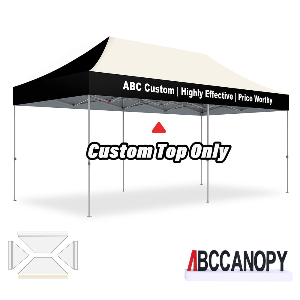 【名入りテント】ABCCANOPY ワンタッチタープテント2.5m/3m カスタムプリント テント UVカット 遮光 耐水加工 大型 簡易テント組立て簡単 持ち運び便利 【ロゴ・画像・イベント名等印刷可能】イベント・マーケット・学校・記念品(卒業/退団/優勝等)・寄贈用 カスタム大型テント 高品質防水 屋外用 【6ヶ月保証】2.5m 3m(屋根シートのみ)