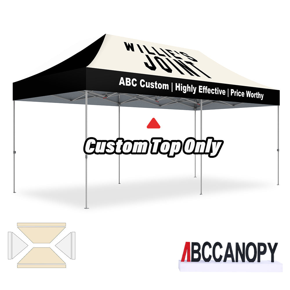【名入りテント】ABCCANOPY ワンタッチタープテント2.5m/3m カスタムプリント テント UVカット 遮光 耐水加工 大型 簡易テント組立て簡単 持ち運び便利 【ロゴ・画像・イベント名等印刷可能】イベント・マーケット・学校・記念品(卒業/退団/優勝等)・寄贈用 カスタム大型テント 高品質防水 屋外用 【6ヶ月保証】2.5m 3m(屋根シートのみ)