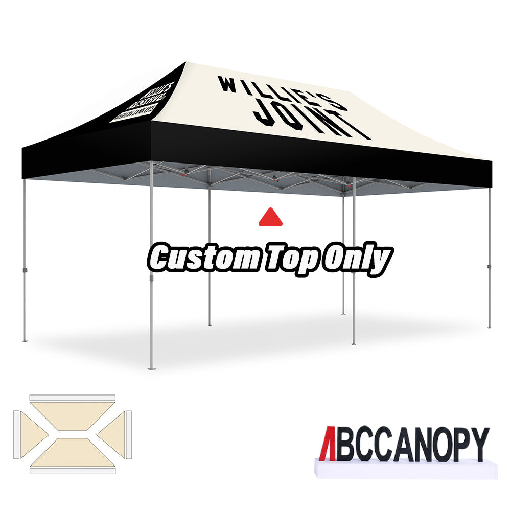 【名入りテント】ABCCANOPY ワンタッチタープテント2.5m/3m カスタムプリント テント UVカット 遮光 耐水加工 大型 簡易テント組立て簡単 持ち運び便利 【ロゴ・画像・イベント名等印刷可能】イベント・マーケット・学校・記念品(卒業/退団/優勝等)・寄贈用 カスタム大型テント 高品質防水 屋外用 【6ヶ月保証】2.5m 3m(屋根シートのみ)