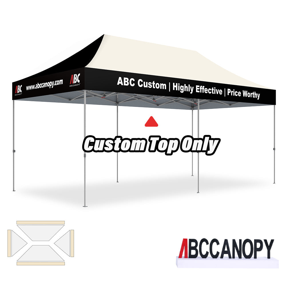 【名入りテント】ABCCANOPY ワンタッチタープテント2.5m/3m カスタムプリント テント UVカット 遮光 耐水加工 大型 簡易テント組立て簡単 持ち運び便利 【ロゴ・画像・イベント名等印刷可能】イベント・マーケット・学校・記念品(卒業/退団/優勝等)・寄贈用 カスタム大型テント 高品質防水 屋外用 【6ヶ月保証】2.5m 3m(屋根シートのみ)