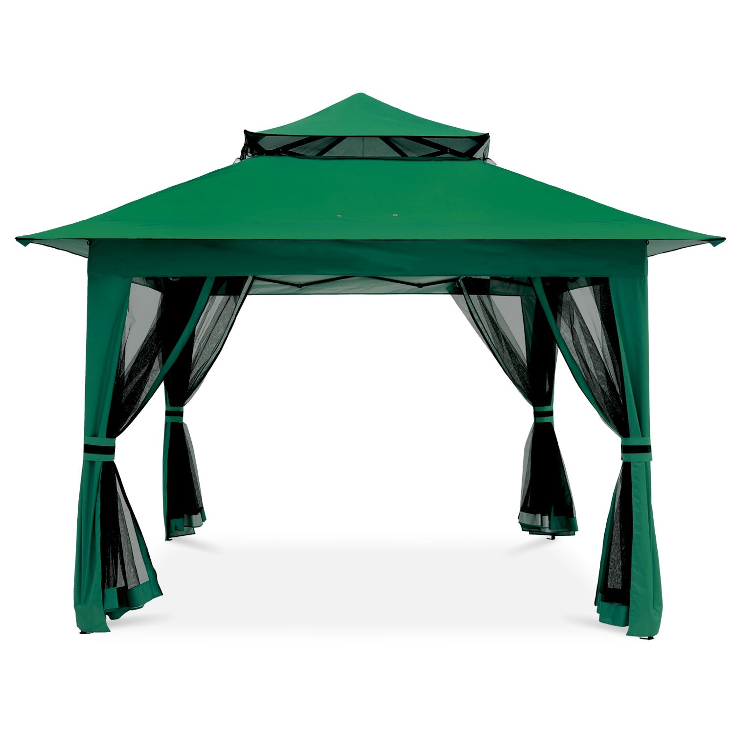ABCCANOPY タープテント 大型 3m×3m|ワンタッチガーデンテント 8-10人用 蚊帳付き メッシュスクリーン 防虫テント UVカット 撥水・耐水 庭 日除け 虫除け対策 3段階調節 ブラウン