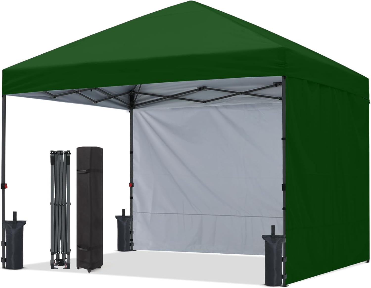 ABCCANOPY ワンタッチテント2.5m×2.5m /3.0m×3.0m サイドシート付 センターロック式 高さ 3 段階調整 耐水加工 UV カット 遮熱 日除け 強風対応 組立簡単 キャスターバッグ付属 アウトドア イベント用(3m / 2.5m)
