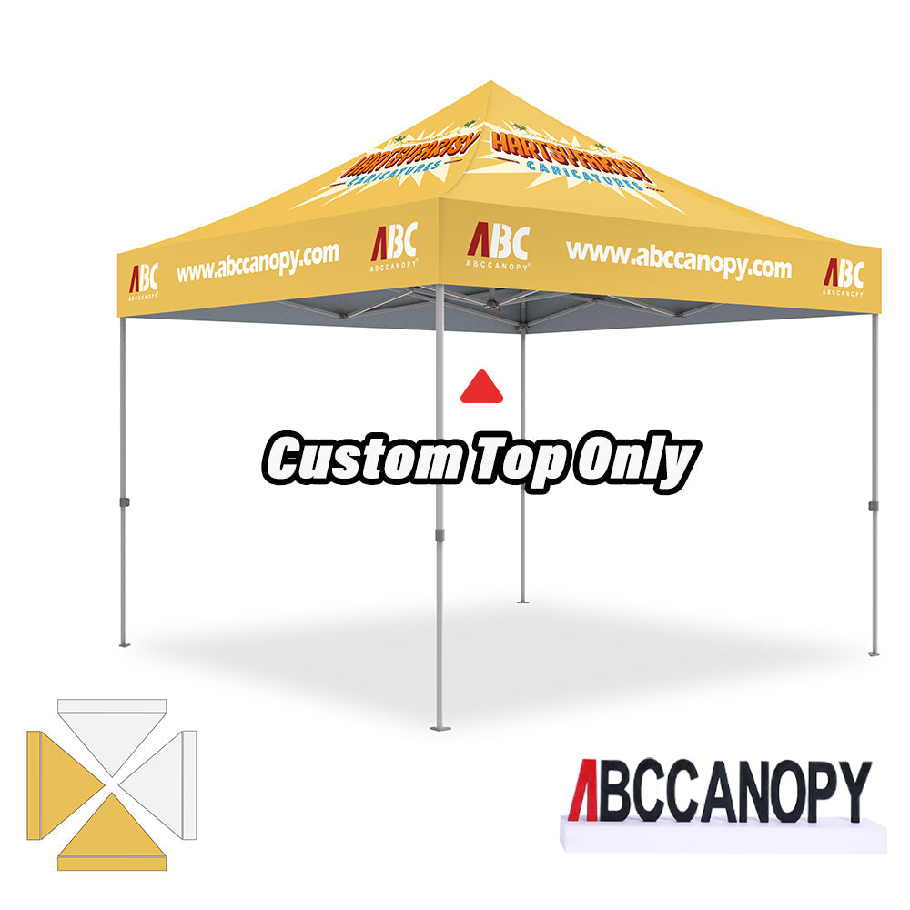 【名入りテント】ABCCANOPY ワンタッチタープテント2.5m/3m カスタムプリント テント UVカット 遮光 耐水加工 大型 簡易テント組立て簡単 持ち運び便利 【ロゴ・画像・イベント名等印刷可能】イベント・マーケット・学校・記念品(卒業/退団/優勝等)・寄贈用 カスタム大型テント 高品質防水 屋外用 【6ヶ月保証】2.5m 3m(屋根シートのみ)