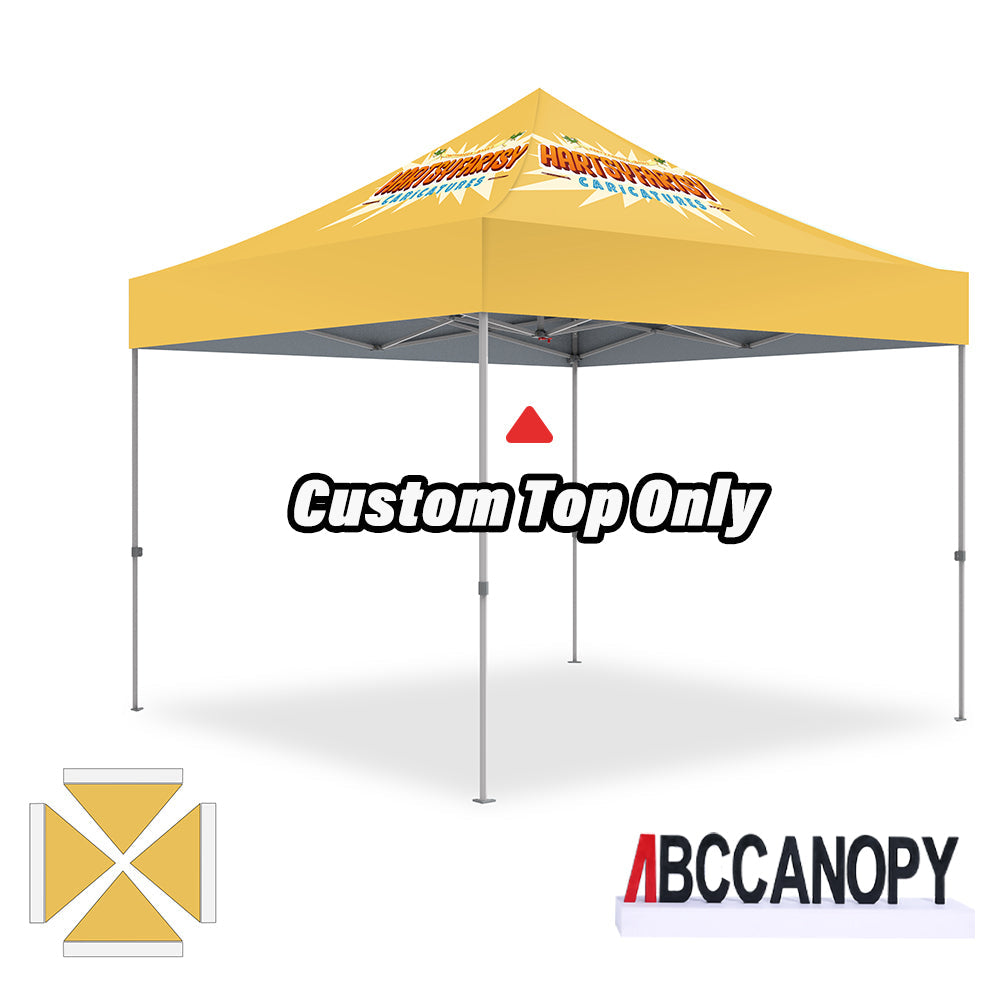 【名入りテント】ABCCANOPY ワンタッチタープテント2.5m/3m カスタムプリント テント UVカット 遮光 耐水加工 大型 簡易テント組立て簡単 持ち運び便利 【ロゴ・画像・イベント名等印刷可能】イベント・マーケット・学校・記念品(卒業/退団/優勝等)・寄贈用 カスタム大型テント 高品質防水 屋外用 【6ヶ月保証】2.5m 3m(屋根シートのみ)