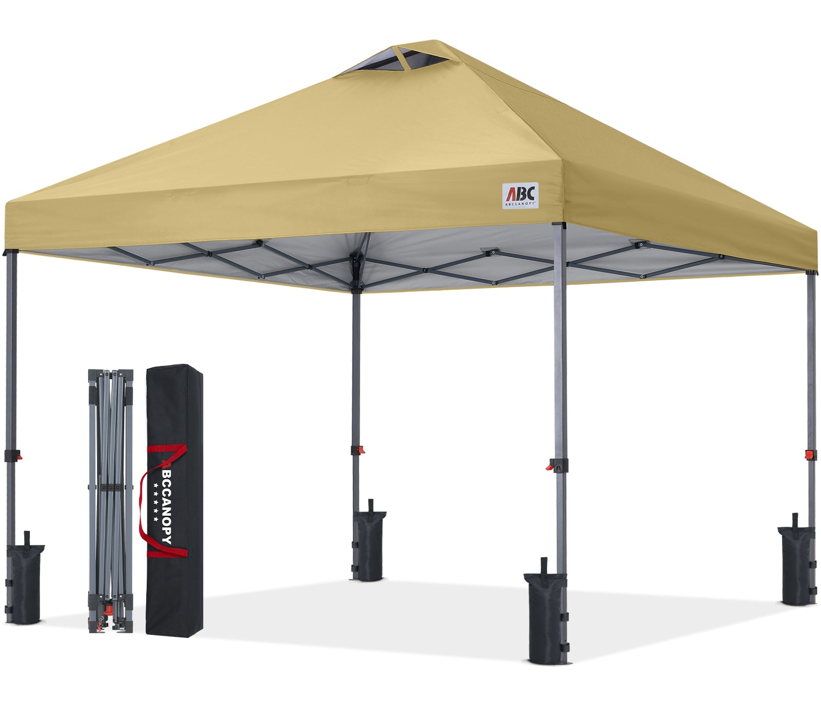 ABCCANOPY ワンタッチタープテント 2m×2m/3m×3m ベンチレーター付き 高さ3段階調節