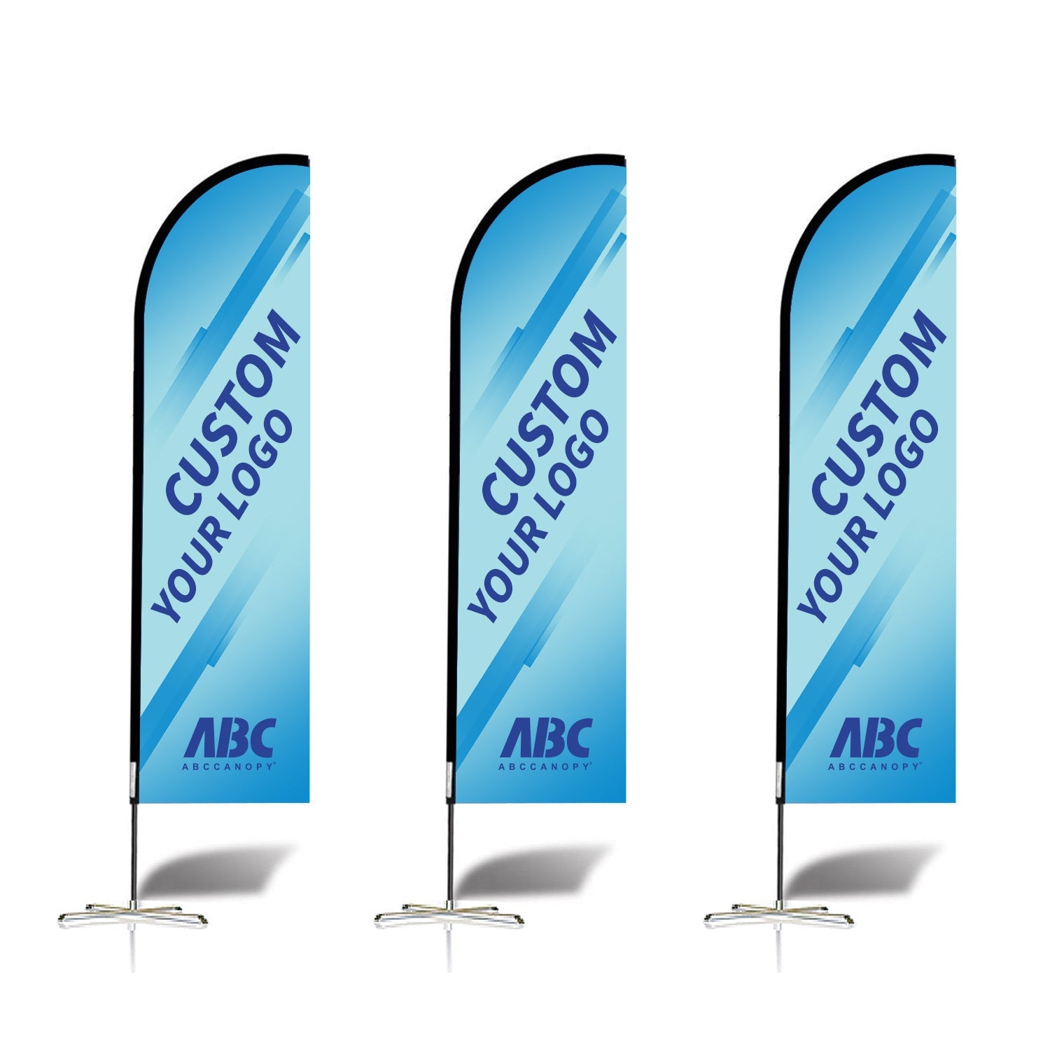 【名入りフラッグ】ABCCANOPY オリジナルカスタムフラッグ｜ロゴ・写真・テキストを印刷可能 屋外用広告バナー ポールキット付属 単面印刷対応 耐久性ポリエステル製 ビジネス・店舗・イベントプロモーションに最適 2.5M／3M（選べる2サイズ）｜立て看板 広告旗 カスタマイズOK ｜フェザーフラッグ｜羽根型｜刃型｜雫型｜長方形｜曲刃型（1枚）
