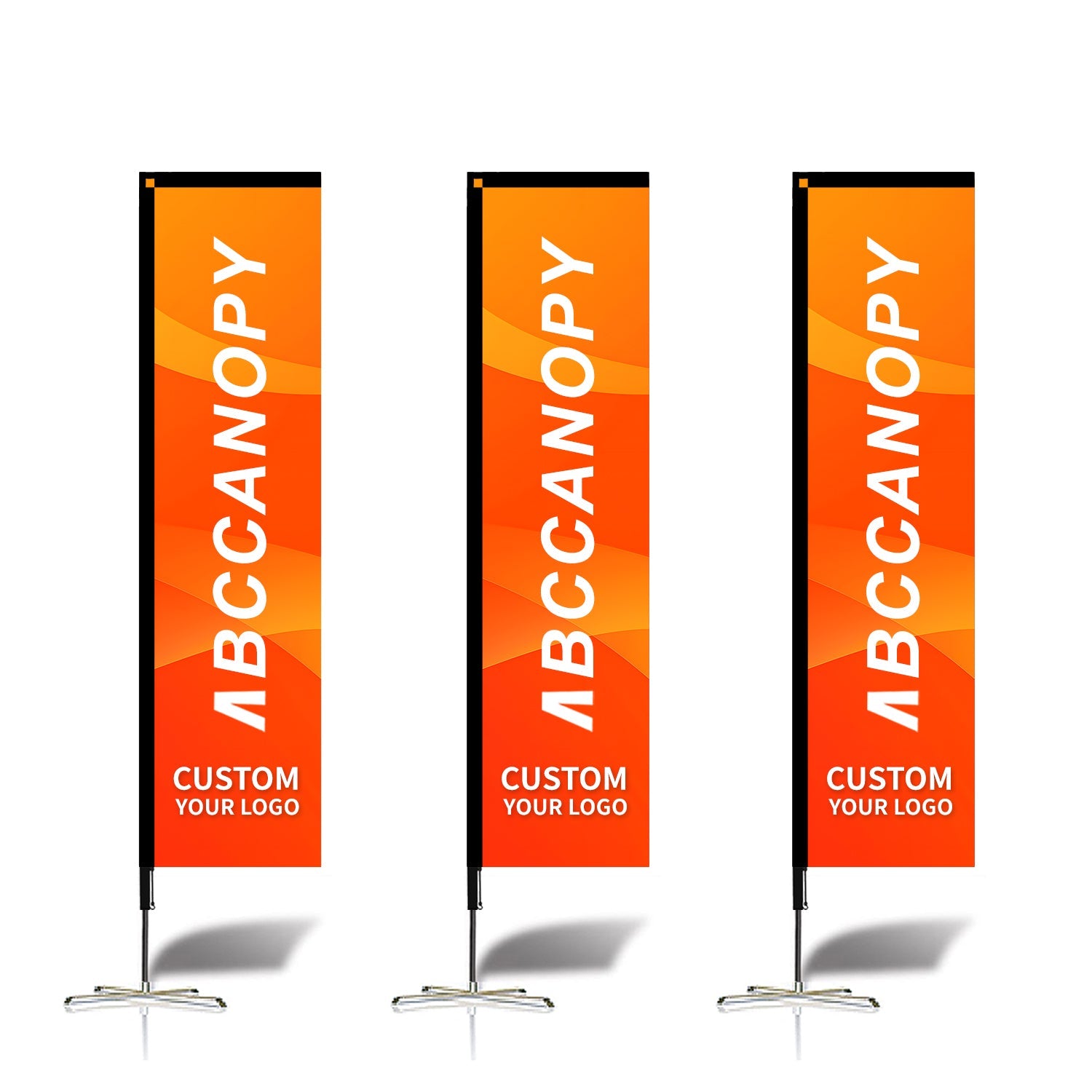 【名入りフラッグ】ABCCANOPY オリジナルカスタムフラッグ｜ロゴ・写真・テキストを印刷可能 屋外用広告バナー ポールキット付属 単面印刷対応 耐久性ポリエステル製 ビジネス・店舗・イベントプロモーションに最適 2.5M／3M（選べる2サイズ）｜立て看板 広告旗 カスタマイズOK ｜フェザーフラッグ｜羽根型｜刃型｜雫型｜長方形｜曲刃型（1枚）