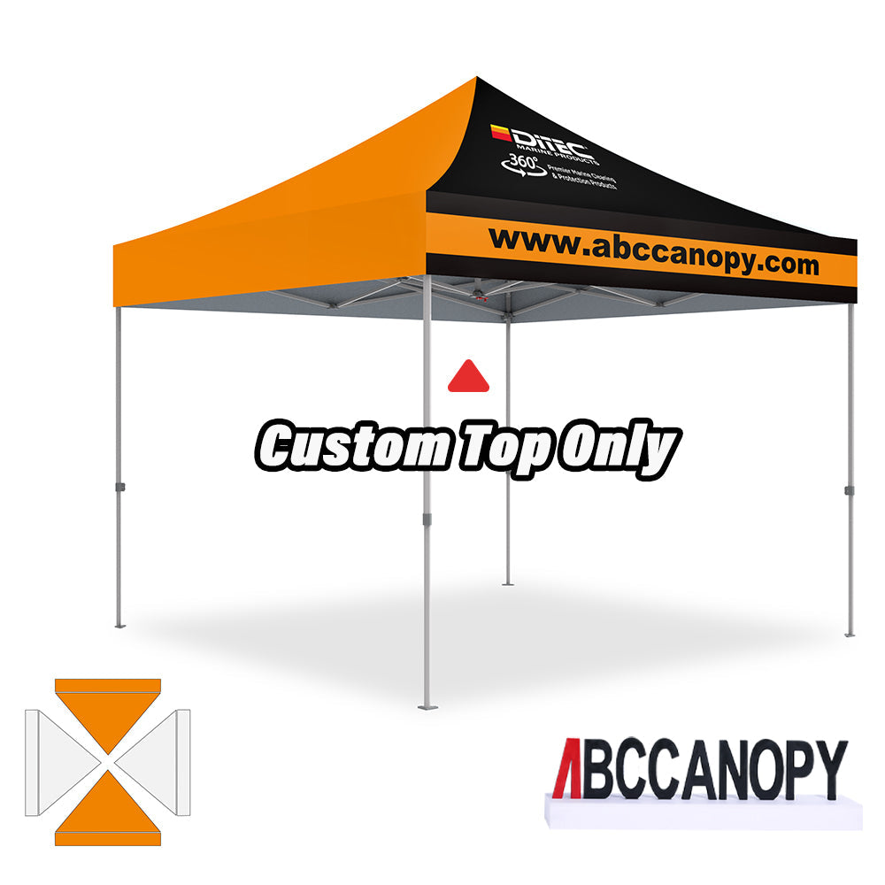 【名入りテント】ABCCANOPY ワンタッチタープテント2.5m/3m カスタムプリント テント UVカット 遮光 耐水加工 大型 簡易テント組立て簡単 持ち運び便利 【ロゴ・画像・イベント名等印刷可能】イベント・マーケット・学校・記念品（卒業/退団/優勝等）・寄贈用 カスタム大型テント 高品質防水 屋外用 【6ヶ月保証】2.5m 3m（屋根シートのみ）