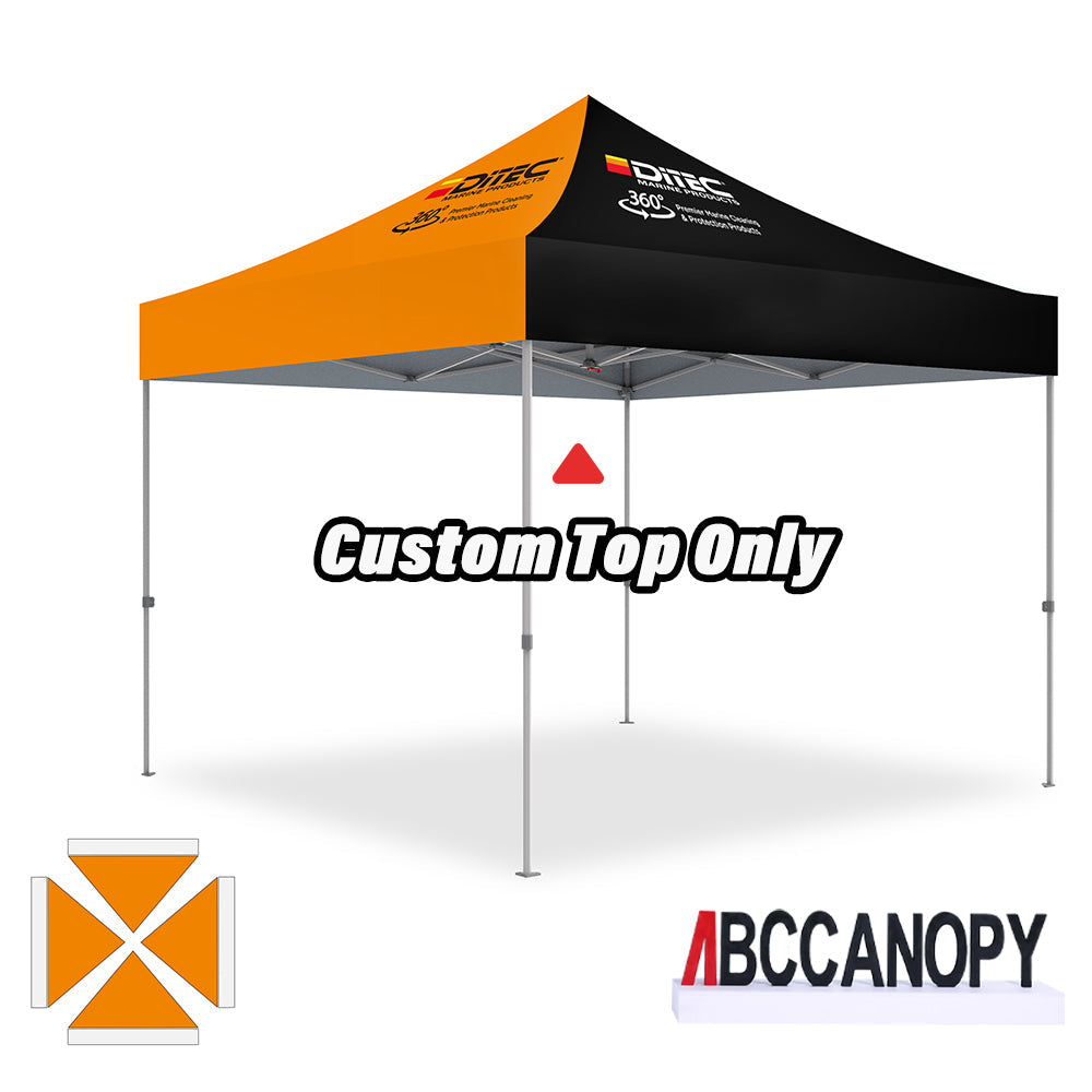 【名入りテント】ABCCANOPY ワンタッチタープテント2.5m/3m カスタムプリント テント UVカット 遮光 耐水加工 大型 簡易テント組立て簡単 持ち運び便利 【ロゴ・画像・イベント名等印刷可能】イベント・マーケット・学校・記念品（卒業/退団/優勝等）・寄贈用 カスタム大型テント 高品質防水 屋外用 【6ヶ月保証】2.5m 3m（屋根シートのみ）
