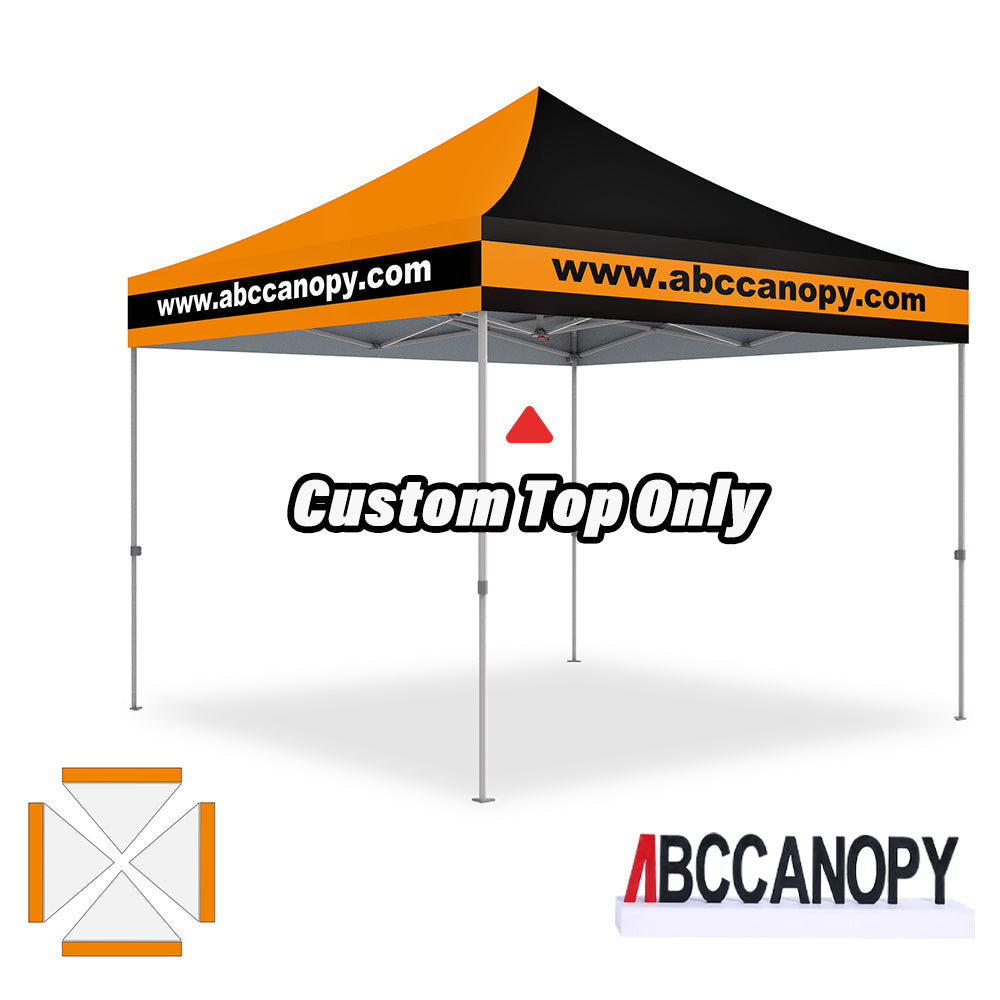 【名入りテント】ABCCANOPY ワンタッチタープテント2.5m/3m カスタムプリント テント UVカット 遮光 耐水加工 大型 簡易テント組立て簡単 持ち運び便利 【ロゴ・画像・イベント名等印刷可能】イベント・マーケット・学校・記念品（卒業/退団/優勝等）・寄贈用 カスタム大型テント 高品質防水 屋外用 【6ヶ月保証】2.5m 3m（屋根シートのみ）