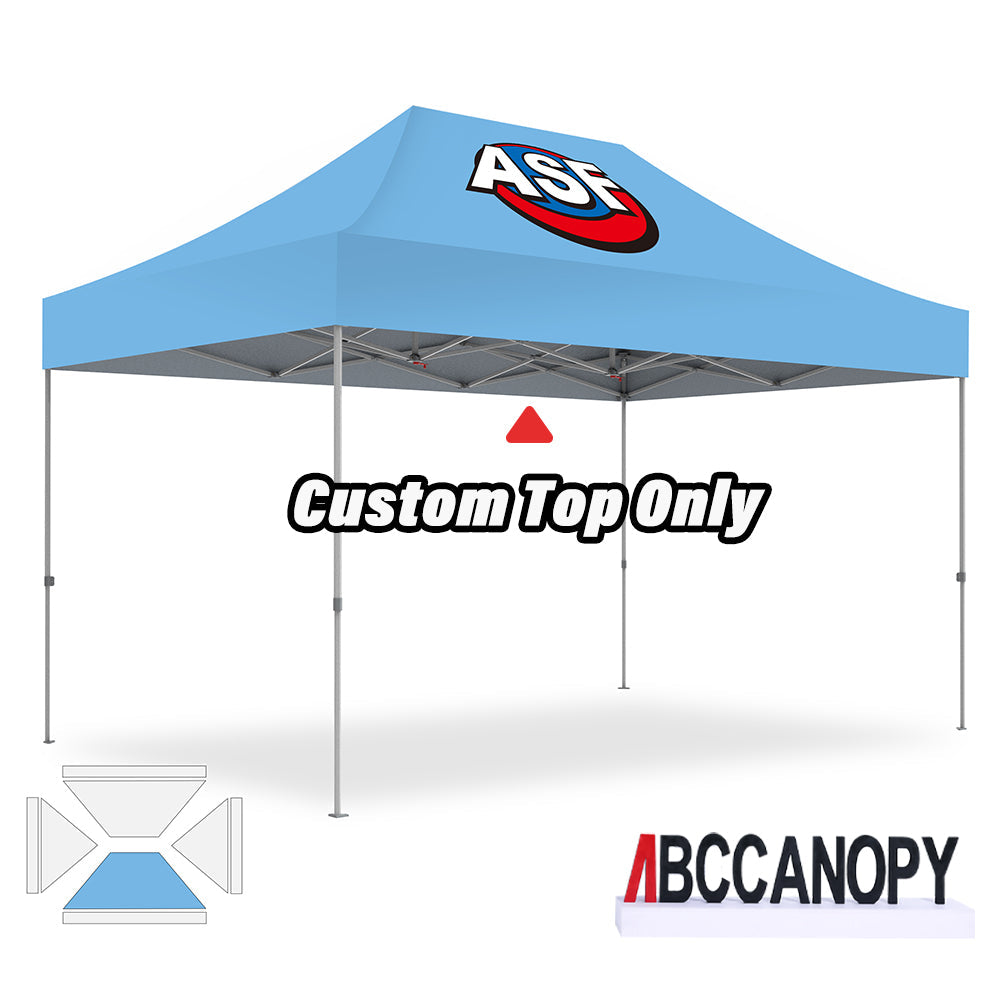 【名入りテント】ABCCANOPY ワンタッチタープテント2.5m/3m カスタムプリント テント UVカット 遮光 耐水加工 大型 簡易テント組立て簡単 持ち運び便利 【ロゴ・画像・イベント名等印刷可能】イベント・マーケット・学校・記念品（卒業/退団/優勝等）・寄贈用 カスタム大型テント 高品質防水 屋外用 【6ヶ月保証】2.5m 3m（屋根シートのみ）
