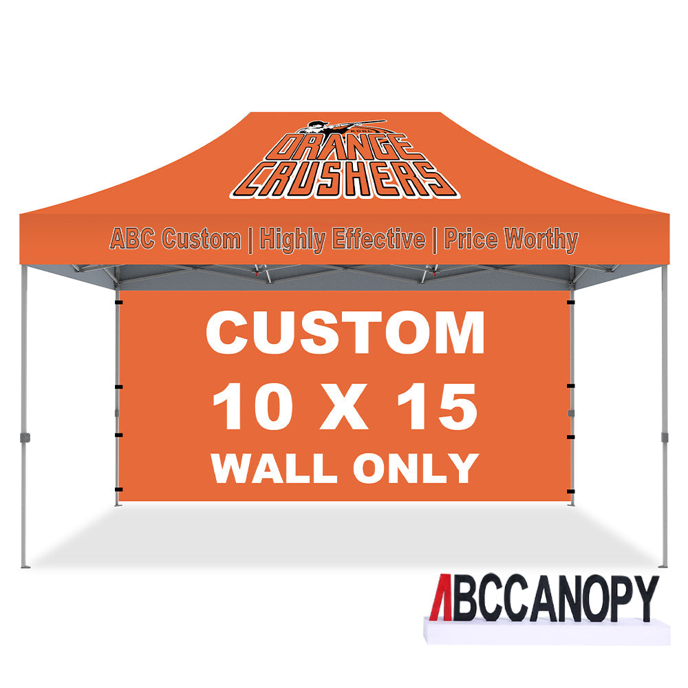 【名入りテントサイドシート】ABCCANOPY サイドシート(横幕) タープテント用 2.5m/3m専用 防水タープシート マジックテープ付き ファスナー付き　組立て簡単 持ち運び便利 【ロゴ・画像・イベント名等印刷可能】イベント・マーケット・学校・記念品（卒業/退団/優勝等）・寄贈用 高品質防水 屋外用 【6ヶ月保証】2.5m 3m　1枚（サイドシートのみ）
