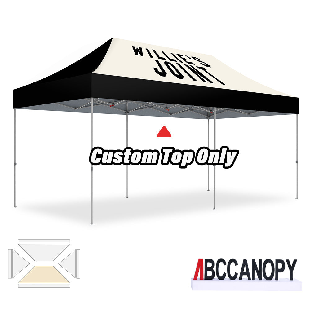 【名入りテント】ABCCANOPY ワンタッチタープテント2.5m/3m カスタムプリント テント UVカット 遮光 耐水加工 大型 簡易テント組立て簡単 持ち運び便利 【ロゴ・画像・イベント名等印刷可能】イベント・マーケット・学校・記念品（卒業/退団/優勝等）・寄贈用 カスタム大型テント 高品質防水 屋外用 【6ヶ月保証】2.5m 3m（屋根シートのみ）