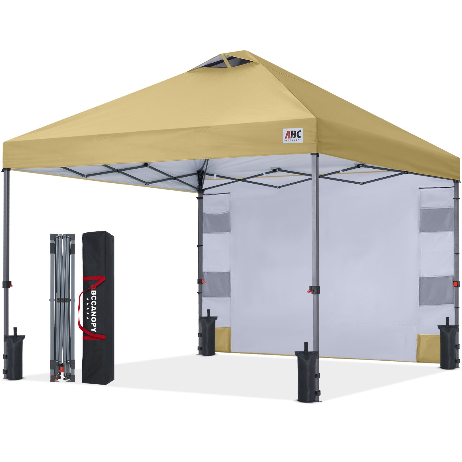 ABCCANOPY ワンタッチ タープテント 3m×3m 2m×2m 組み立て簡単 大型 センターロック 風抜けベンチレーション スチールフレーム 4段階調節 ボタン式 UVカット遮熱シルバーコーティング センターロック 収納バッグ・ペグ・ロープ・砂袋4個付 組み立て簡単 耐水加工 遮光 夏 日除け キャンプ アウトドア イベント 運動会用 豊富なカラーバリエーション
