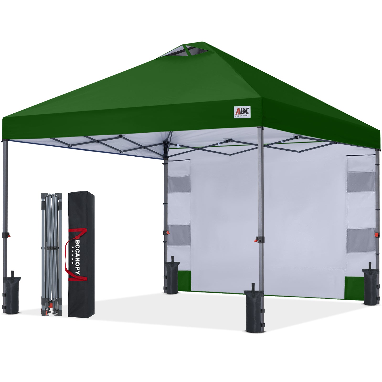 ABCCANOPY ワンタッチ タープテント 3m×3m 2m×2m 組み立て簡単 大型 センターロック 風抜けベンチレーション スチールフレーム 4段階調節 ボタン式 UVカット遮熱シルバーコーティング センターロック 収納バッグ・ペグ・ロープ・砂袋4個付 組み立て簡単 耐水加工 遮光 夏 日除け キャンプ アウトドア イベント 運動会用 豊富なカラーバリエーション