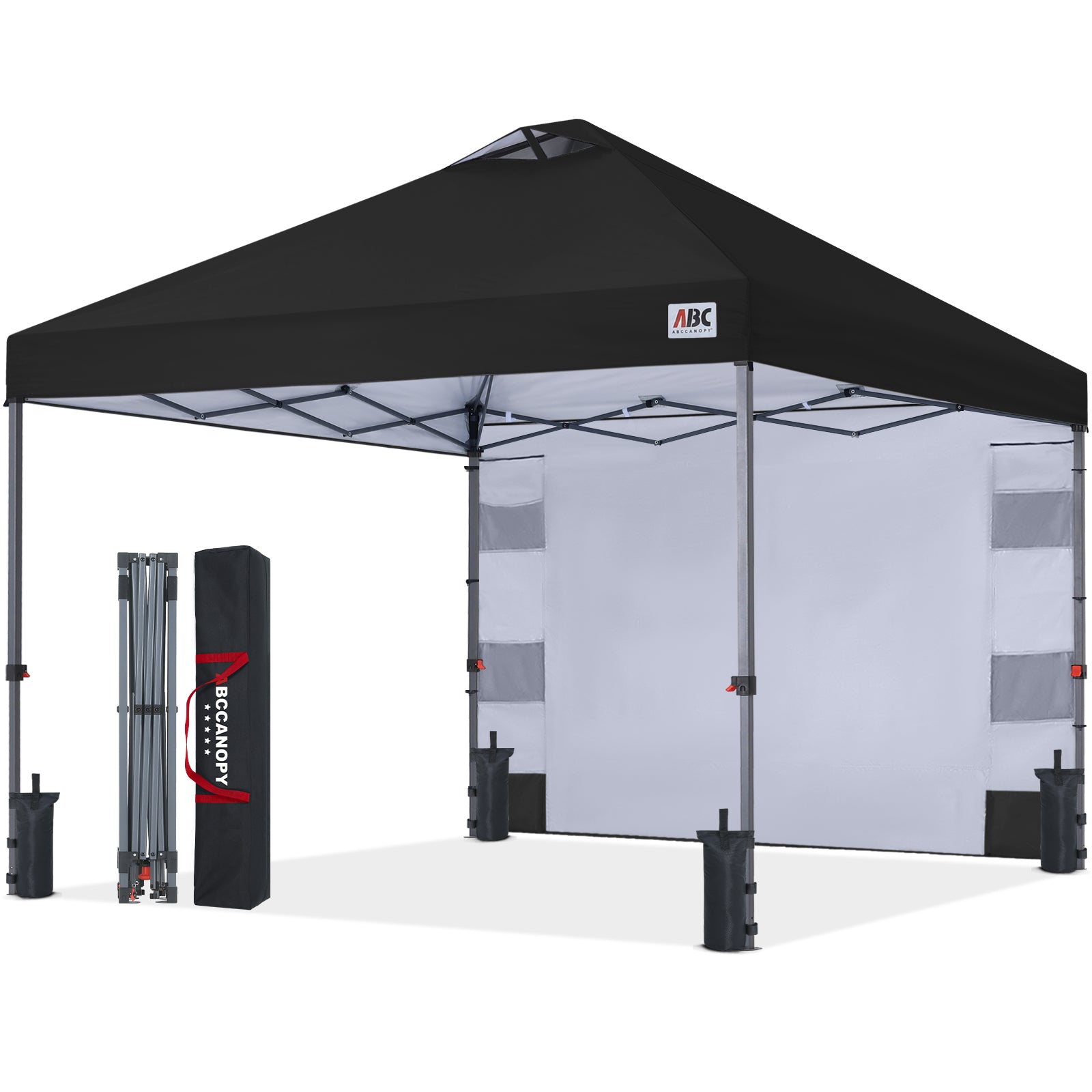 ABCCANOPY ワンタッチ タープテント 3m×3m 2m×2m 組み立て簡単 大型 センターロック 風抜けベンチレーション スチールフレーム 4段階調節 ボタン式 UVカット遮熱シルバーコーティング センターロック 収納バッグ・ペグ・ロープ・砂袋4個付 組み立て簡単 耐水加工 遮光 夏 日除け キャンプ アウトドア イベント 運動会用 豊富なカラーバリエーション