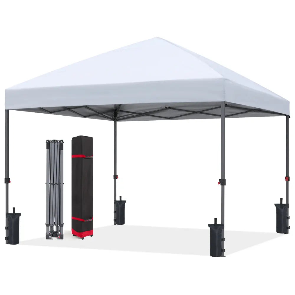 ABCCANOPY ワンタッチテント 2.5m×2.5m/3.0m×3.0m 大型ワンタッチテント 5-8人用 スチールフレーム 風に強い 組立簡単 持ち運び便利 シルバーコーティング UVカット 遮光 耐水加工 高さ3段階調節 専用収納キャスターバッグ+サンドバッグ+ペグ+ロープ アウトドア/キャンプ/イベント/運動会/祭り用