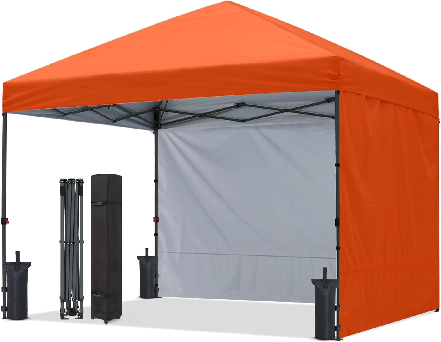 ABCCANOPY ワンタッチテント2.5m×2.5m /3.0m×3.0m サイドシート付 センターロック式 高さ 3 段階調整 耐水加工 UV カット 遮熱 日除け 強風対応 組立簡単 キャスターバッグ付属 アウトドア イベント用（3m / 2.5m）