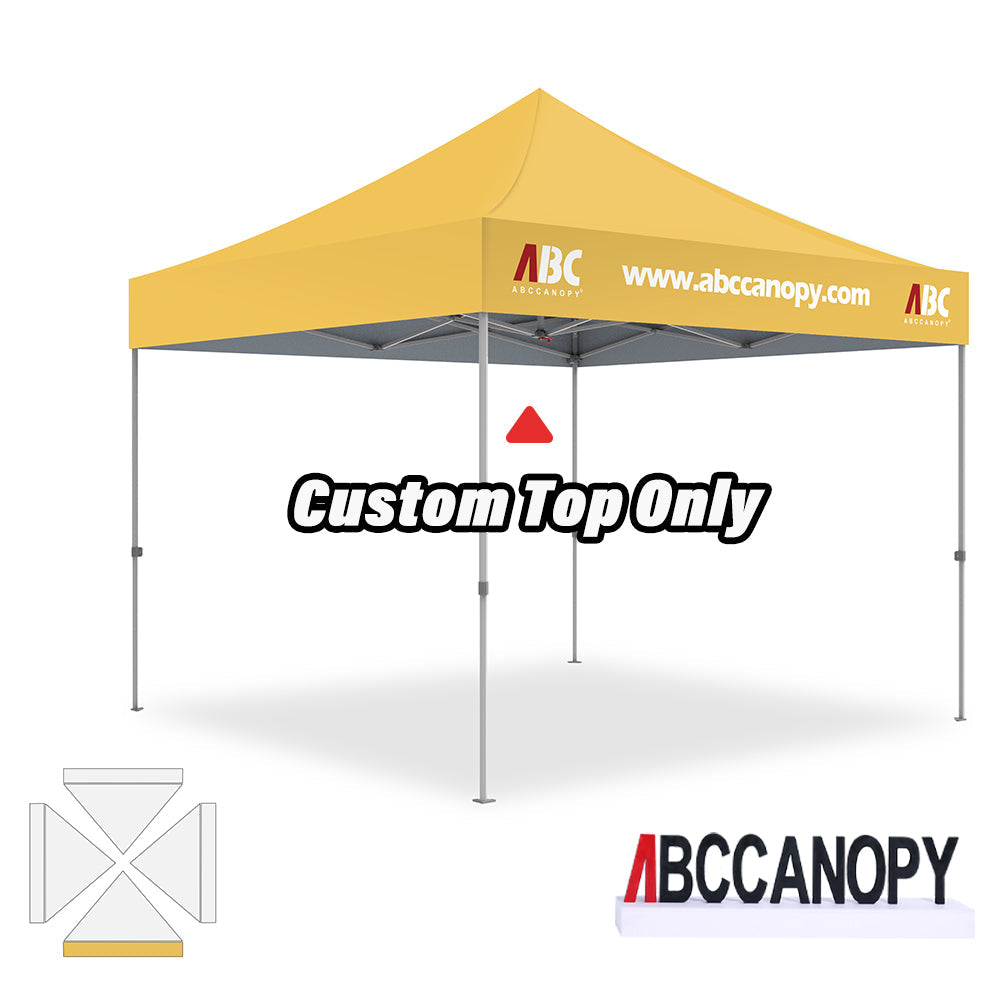 【名入りテント】ABCCANOPY ワンタッチタープテント2.5m/3m カスタムプリント テント UVカット 遮光 耐水加工 大型 簡易テント組立て簡単 持ち運び便利 【ロゴ・画像・イベント名等印刷可能】イベント・マーケット・学校・記念品（卒業/退団/優勝等）・寄贈用 カスタム大型テント 高品質防水 屋外用 【6ヶ月保証】2.5m 3m（屋根シートのみ）