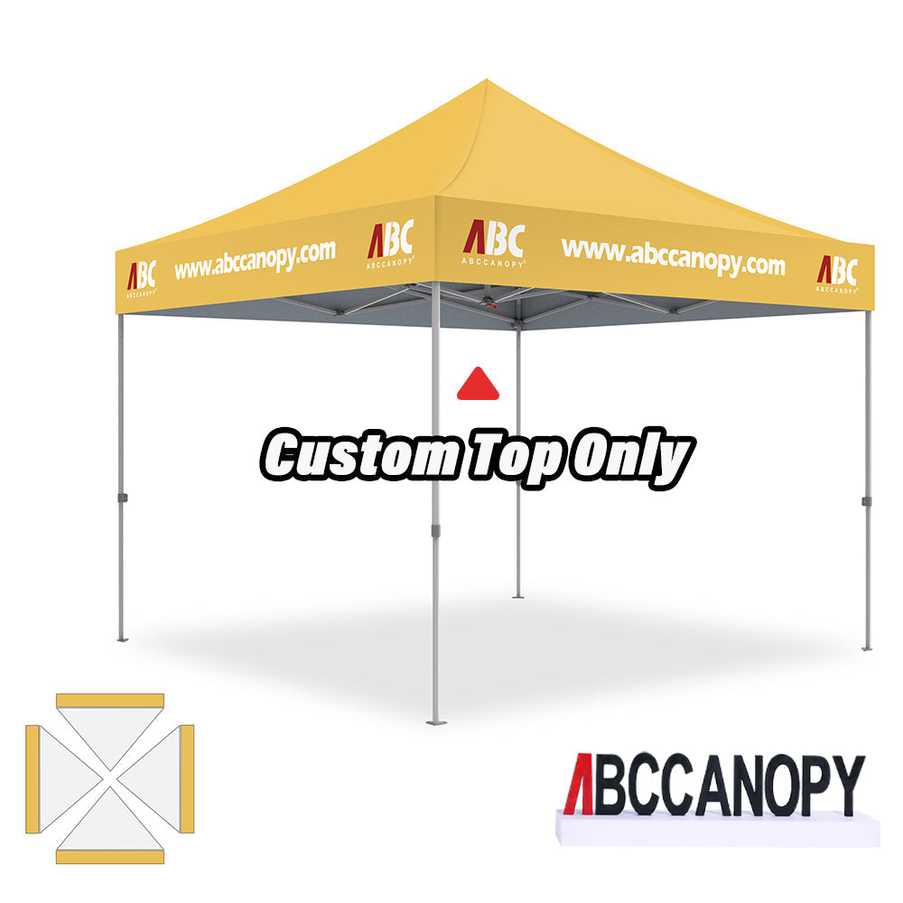 【名入りテント】ABCCANOPY ワンタッチタープテント2.5m/3m カスタムプリント テント UVカット 遮光 耐水加工 大型 簡易テント組立て簡単 持ち運び便利 【ロゴ・画像・イベント名等印刷可能】イベント・マーケット・学校・記念品（卒業/退団/優勝等）・寄贈用 カスタム大型テント 高品質防水 屋外用 【6ヶ月保証】2.5m 3m（屋根シートのみ）