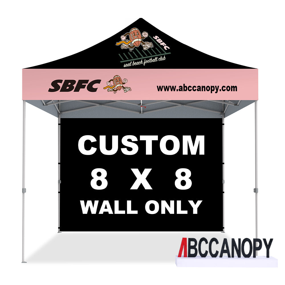 【名入りテントサイドシート】ABCCANOPY サイドシート(横幕) タープテント用 2.5m/3m専用 防水タープシート マジックテープ付き ファスナー付き　組立て簡単 持ち運び便利 【ロゴ・画像・イベント名等印刷可能】イベント・マーケット・学校・記念品（卒業/退団/優勝等）・寄贈用 高品質防水 屋外用 【6ヶ月保証】2.5m 3m　1枚（サイドシートのみ）