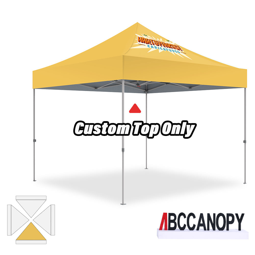 【名入りテント】ABCCANOPY ワンタッチタープテント2.5m/3m カスタムプリント テント UVカット 遮光 耐水加工 大型 簡易テント組立て簡単 持ち運び便利 【ロゴ・画像・イベント名等印刷可能】イベント・マーケット・学校・記念品（卒業/退団/優勝等）・寄贈用 カスタム大型テント 高品質防水 屋外用 【6ヶ月保証】2.5m 3m（屋根シートのみ）