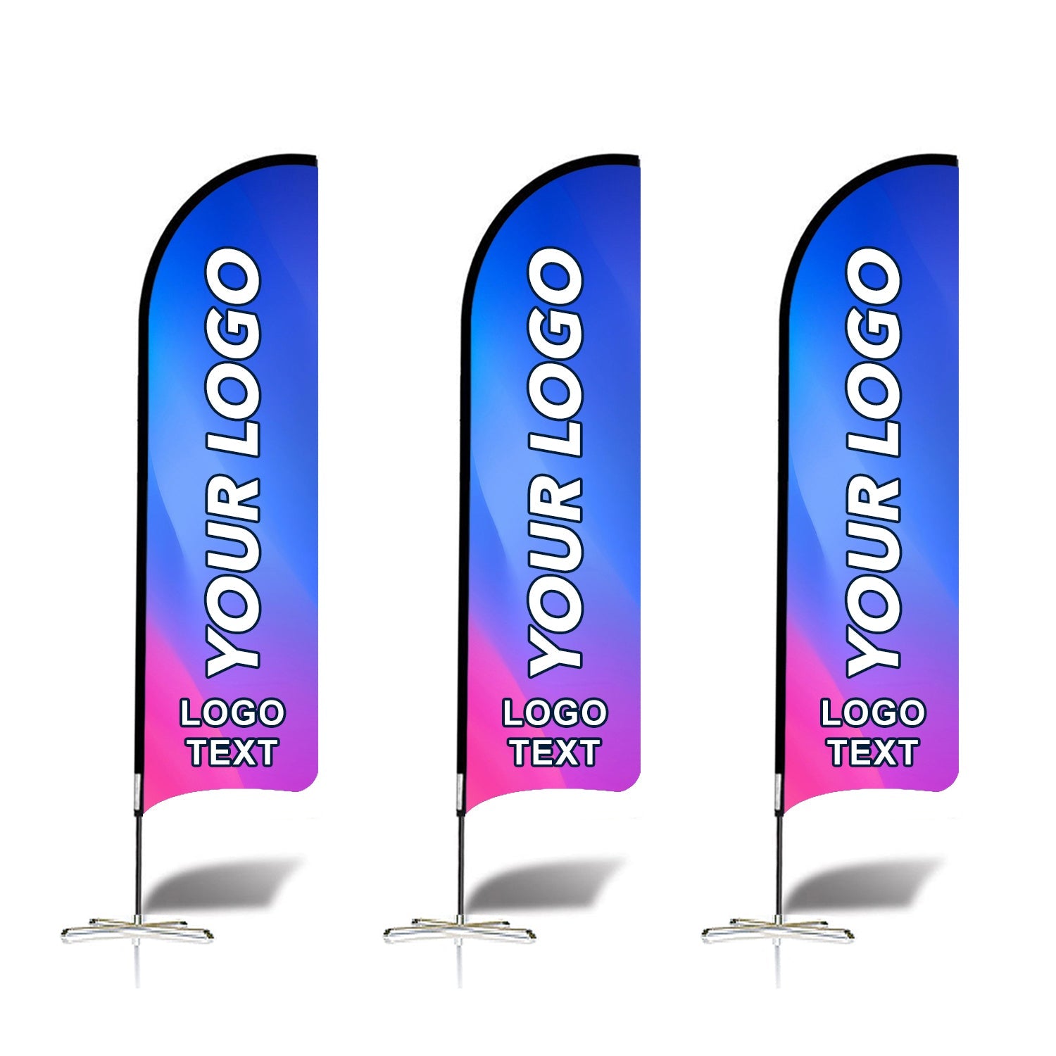 【名入りフラッグ】ABCCANOPY オリジナルカスタムフラッグ｜ロゴ・写真・テキストを印刷可能 屋外用広告バナー ポールキット付属 単面印刷対応 耐久性ポリエステル製 ビジネス・店舗・イベントプロモーションに最適 2.5M／3M（選べる2サイズ）｜立て看板 広告旗 カスタマイズOK ｜フェザーフラッグ｜羽根型｜刃型｜雫型｜長方形｜曲刃型（1枚）