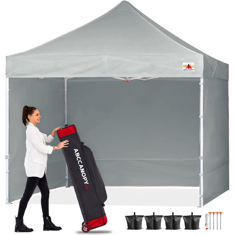 ABCCANOPY タープテント 2.5mx2.5m/3mx3m 屋根用ポール付き 横幕4枚（サイドシート3枚 ドアシート1枚付き） ファスナーで連結 大型テント 3段階調節 キャスターバッグ付き 高強度 商用テント