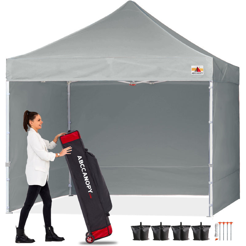 ABCCANOPY タープテント 2.5mx2.5m/3mx3m 屋根用ポール付き 横幕4枚（サイドシート3枚 ドアシート1枚付き） ファスナーで連結 大型テント 3段階調節 キャスターバッグ付き 高強度 商用テント