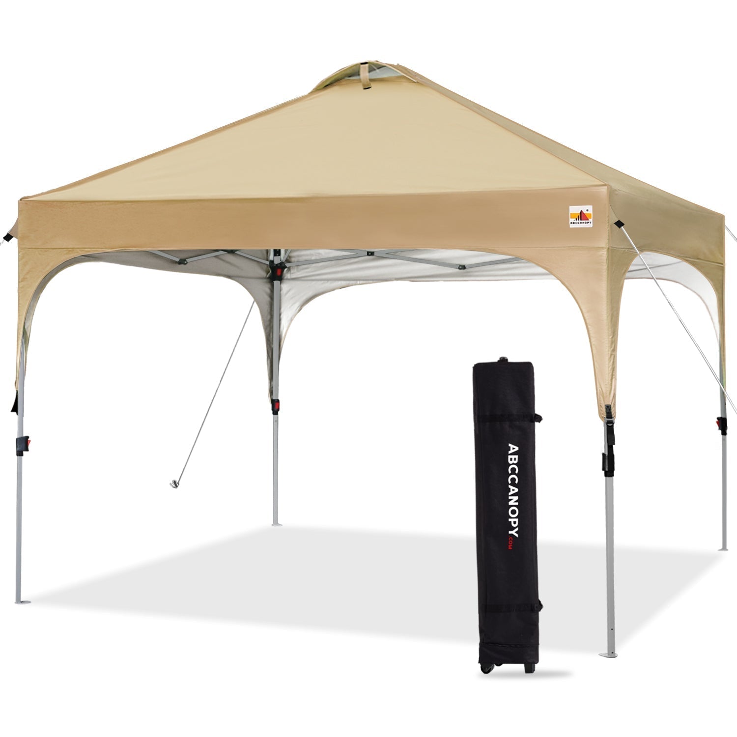 ABCCANOPY ワンタッチテント 大型 約2.5m×2.5m/ 約3m×3mキャンプ ビーチ 裏庭用 3段階調節 天井ベンチレーション付き 高耐水圧 遮熱 UVカット キャスターバッグ付き 付属品完備 ピンク