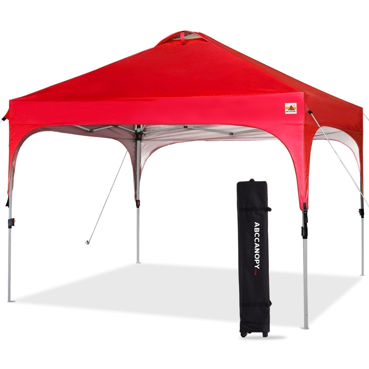 ABCCANOPY ワンタッチテント 大型 約2.5m×2.5m/ 約3m×3mキャンプ ビーチ 裏庭用 3段階調節 天井ベンチレーション付き 高耐水圧 遮熱 UVカット キャスターバッグ付き 付属品完備 ピンク